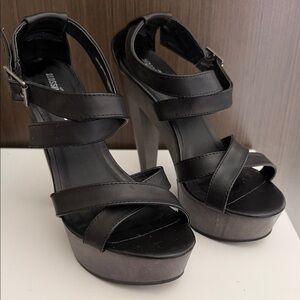 Mossimo Supply Co. Black Strappy Platform Heels